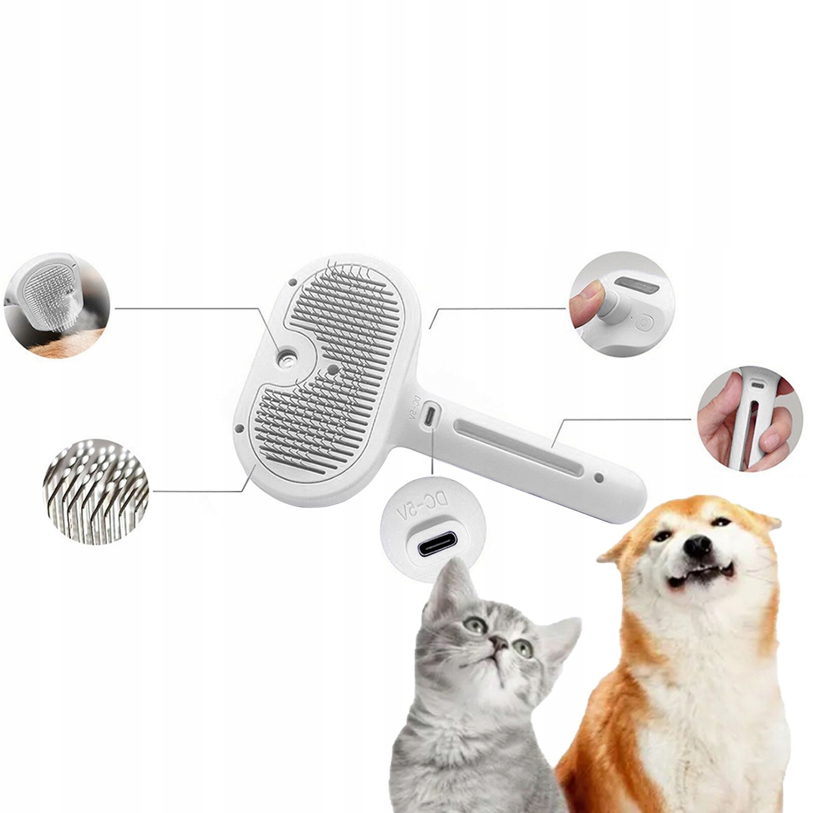 Levně Samočisticí Elektrický Parní Kartáč Pro Psy Pro Profesionální Péči O Srst