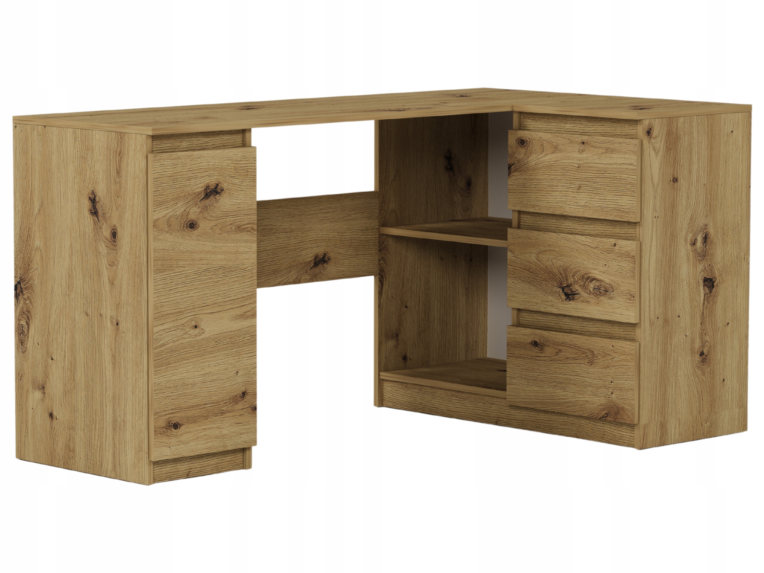 Biurko Framire prostokątne dąb artisan 3 szuflady 155x85x77 cm