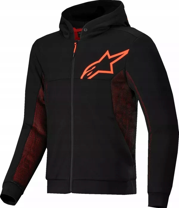 Mikina s chráničmi Alpinestars Chrome Air čierna/červená fluo M