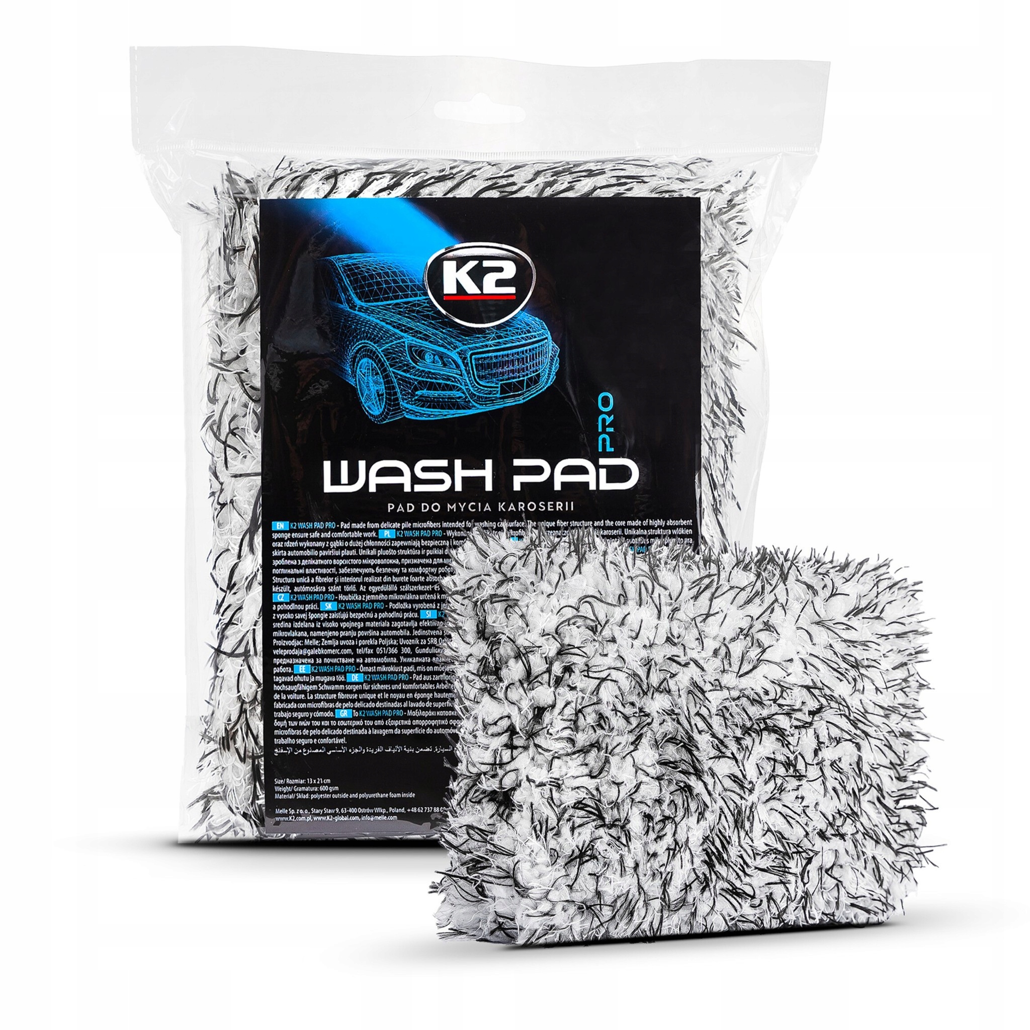 Gąbka do mycia karoserii z delikatną mikrofibrą pad myjka K2 Wash Pad Pro