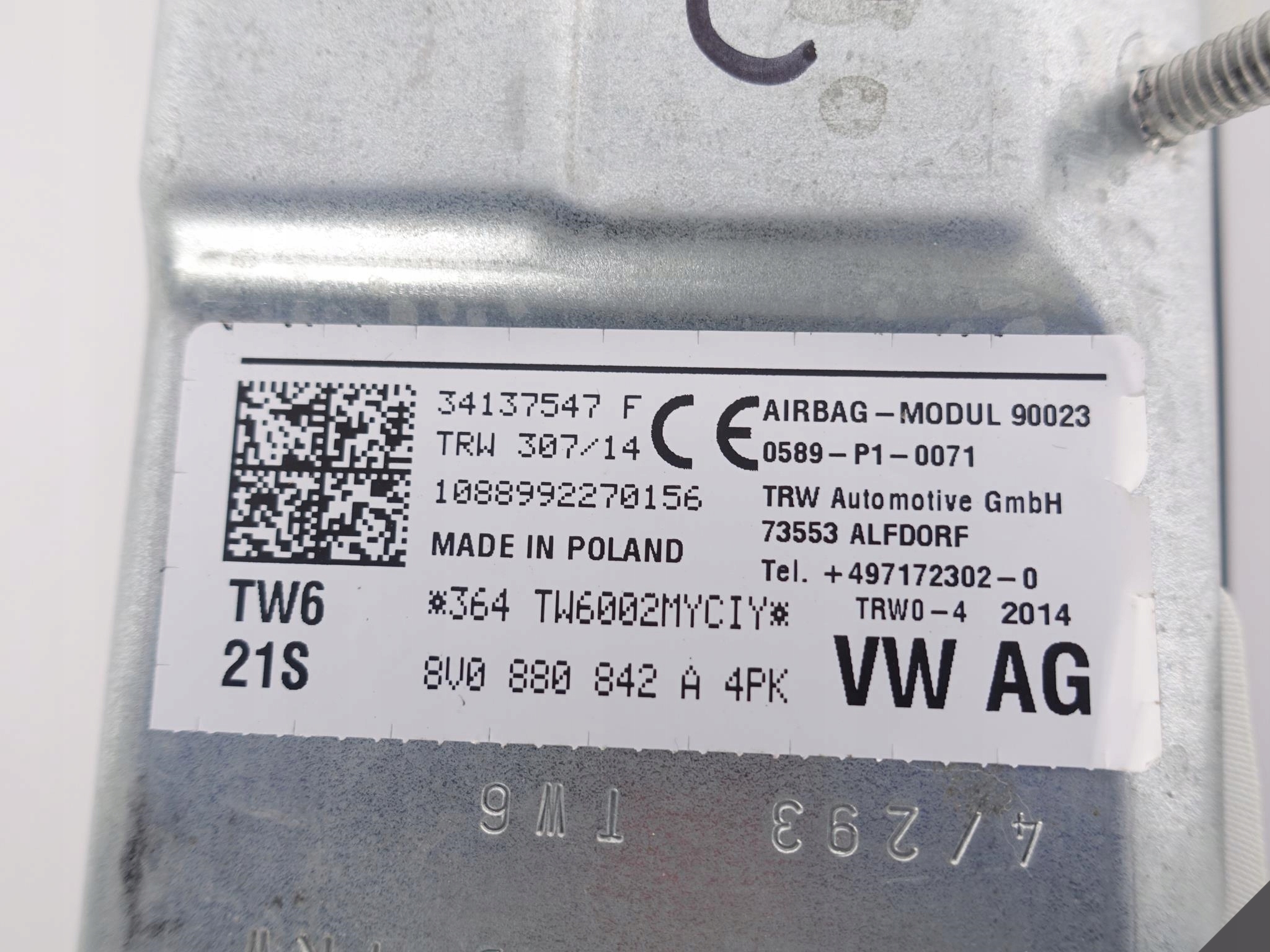 AUDI A3 S3 8V0 AIRBAG AIRBAG GINOCCHIA PASAZER