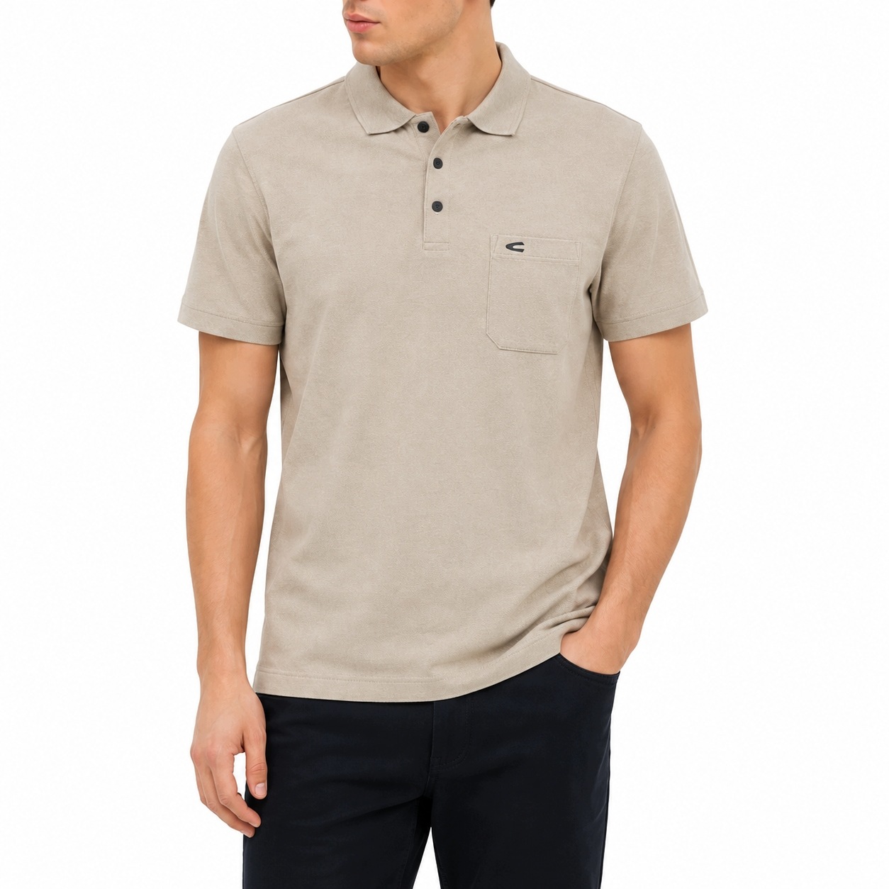 Polokošile Camel Active na léto, pánské logo béžové s druky L