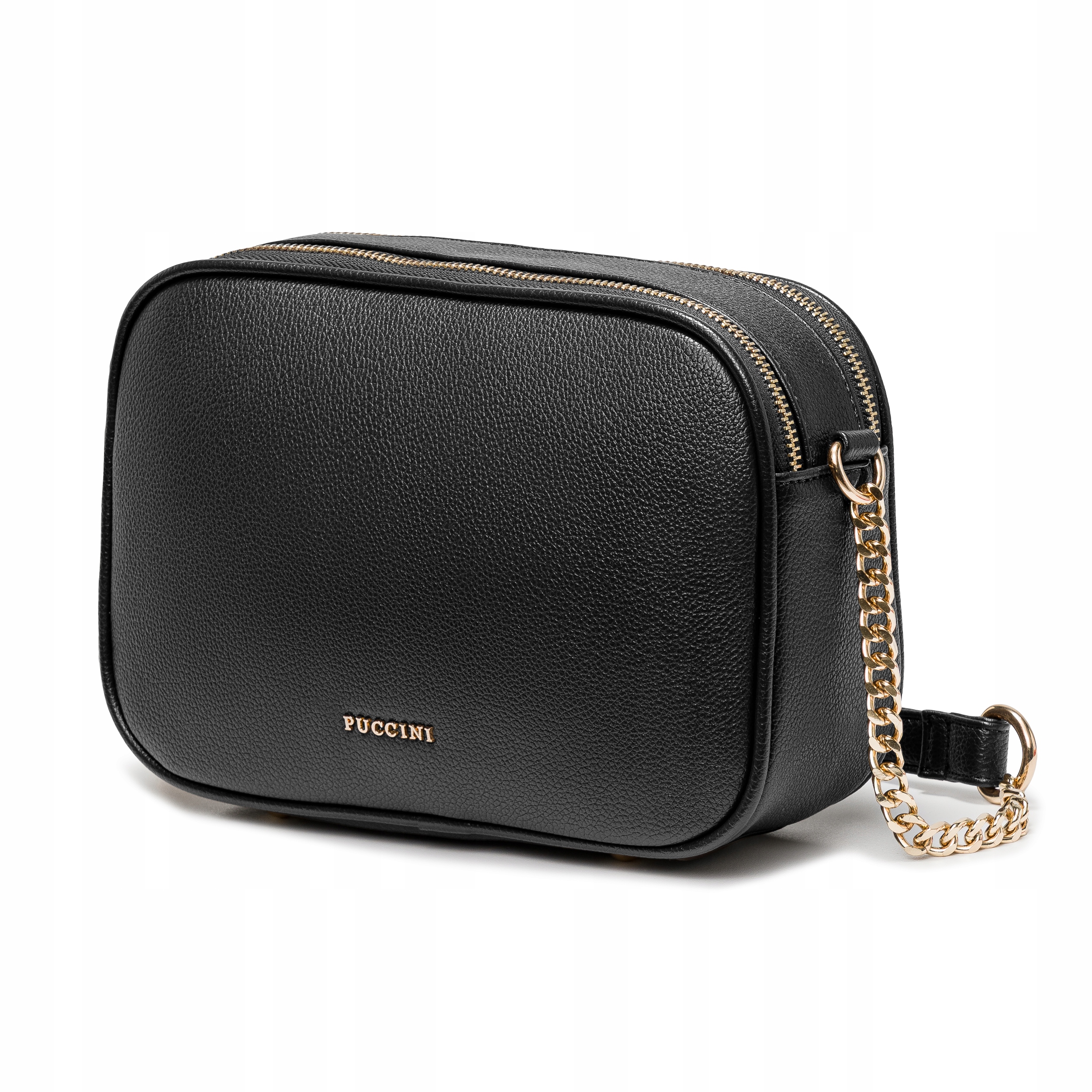 Torebka Damska Crossbody Prostokątna Puccini Z Łańcuszkiem Czarna BML058M-1