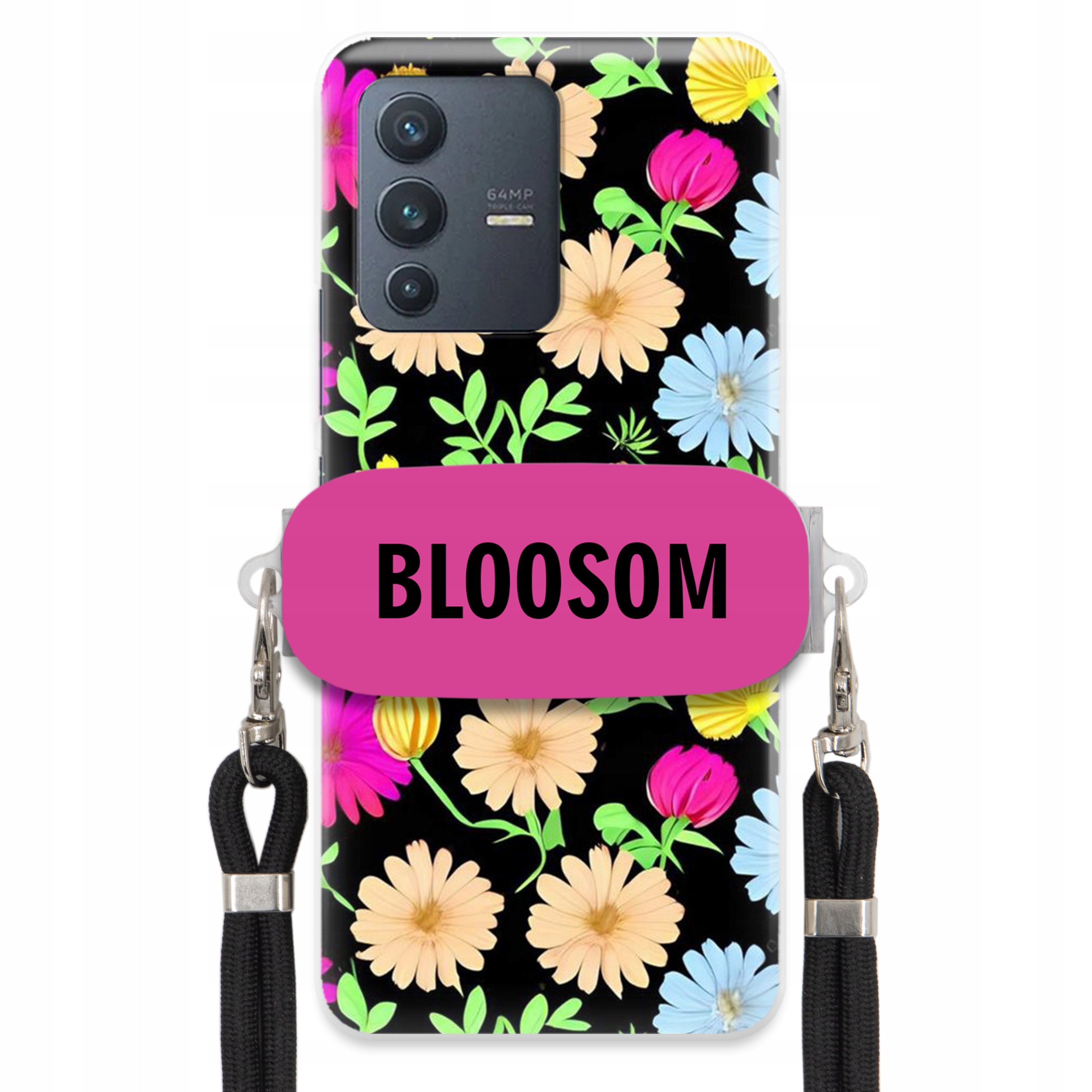 Puzdro Crossbody Držiak Pre Vivo V23 5G Puzdro Kvety Bloosom Flower