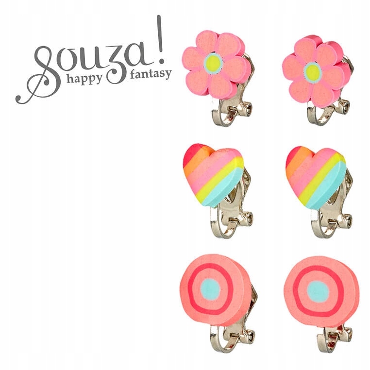 Klipsy do uszu dla dziewczynek Miranda 3 pary 3 lata+, Souza! Kod producenta 105843