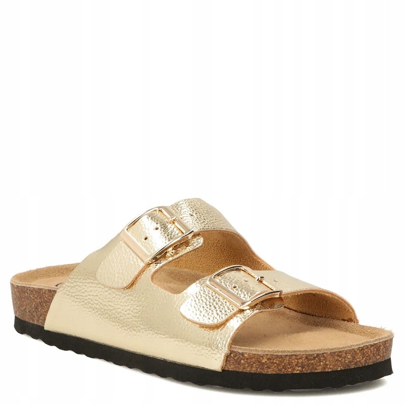 Filippo DK7062/26 Go Zlaté Kožené Pantofle Casual S Přezkou 36