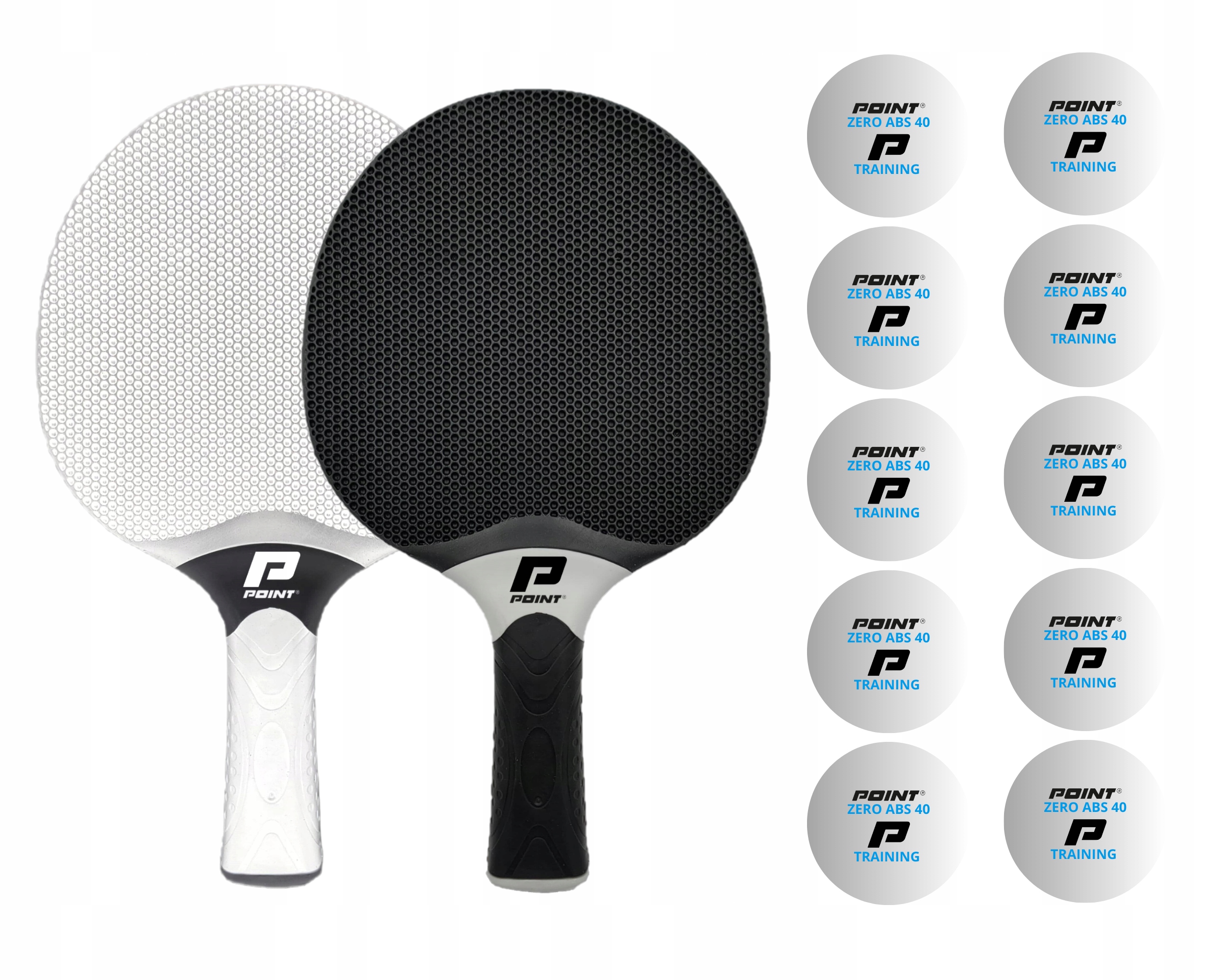 Zestaw rakietek Outdoor Point School Black/white 10 piłeczek