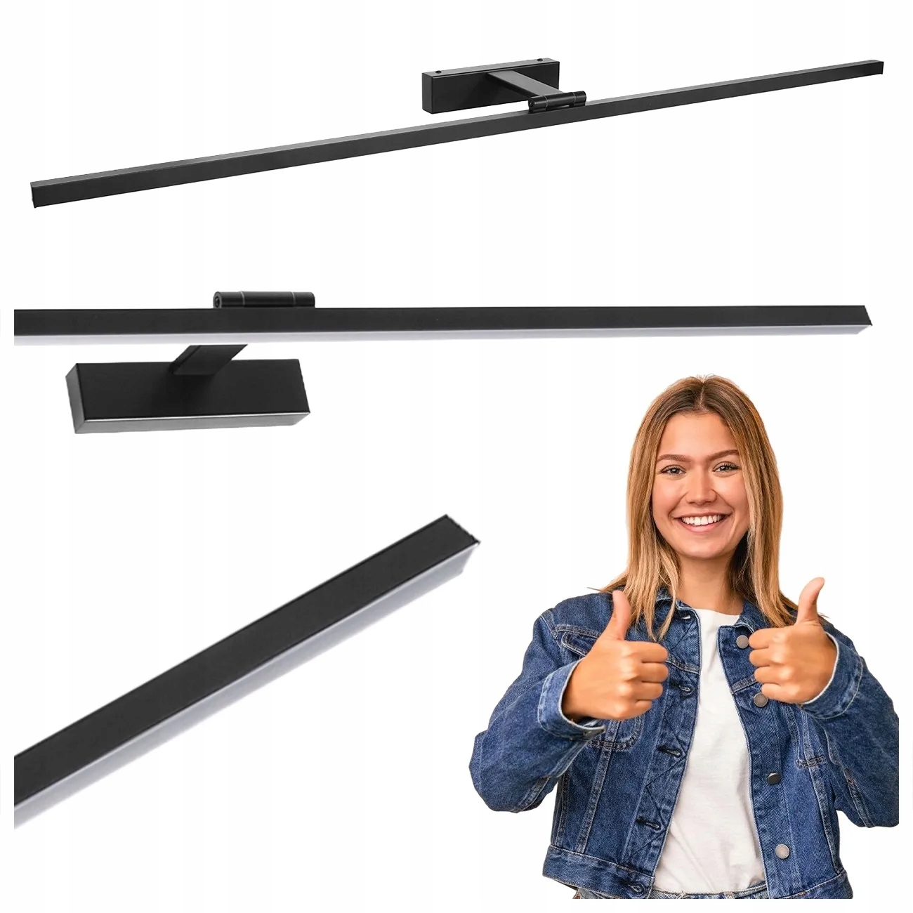 Led Koupelnová Nástěnná Lampa Nad Zrcadlo Premium 22W 120 CM Černá IP44 4000K