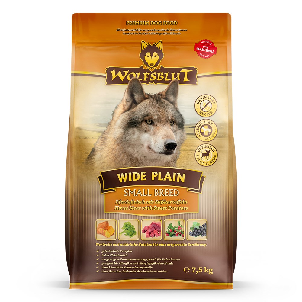 Levně Wolfsblut Wide Plain Small kůň/batáty 7,5kg