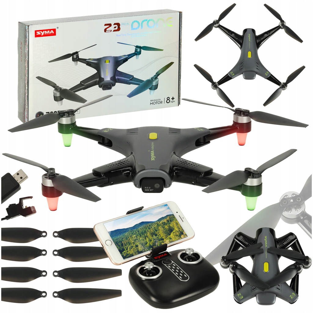 Dron Rc Syma Z3 Pro Zdalnie Sterowany z Kamerą Hd Wi-Fi 2.4Ghz Czarny
