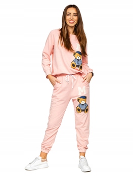 Tepláková souprava s nášivkami, růžová Eva Denley_One size