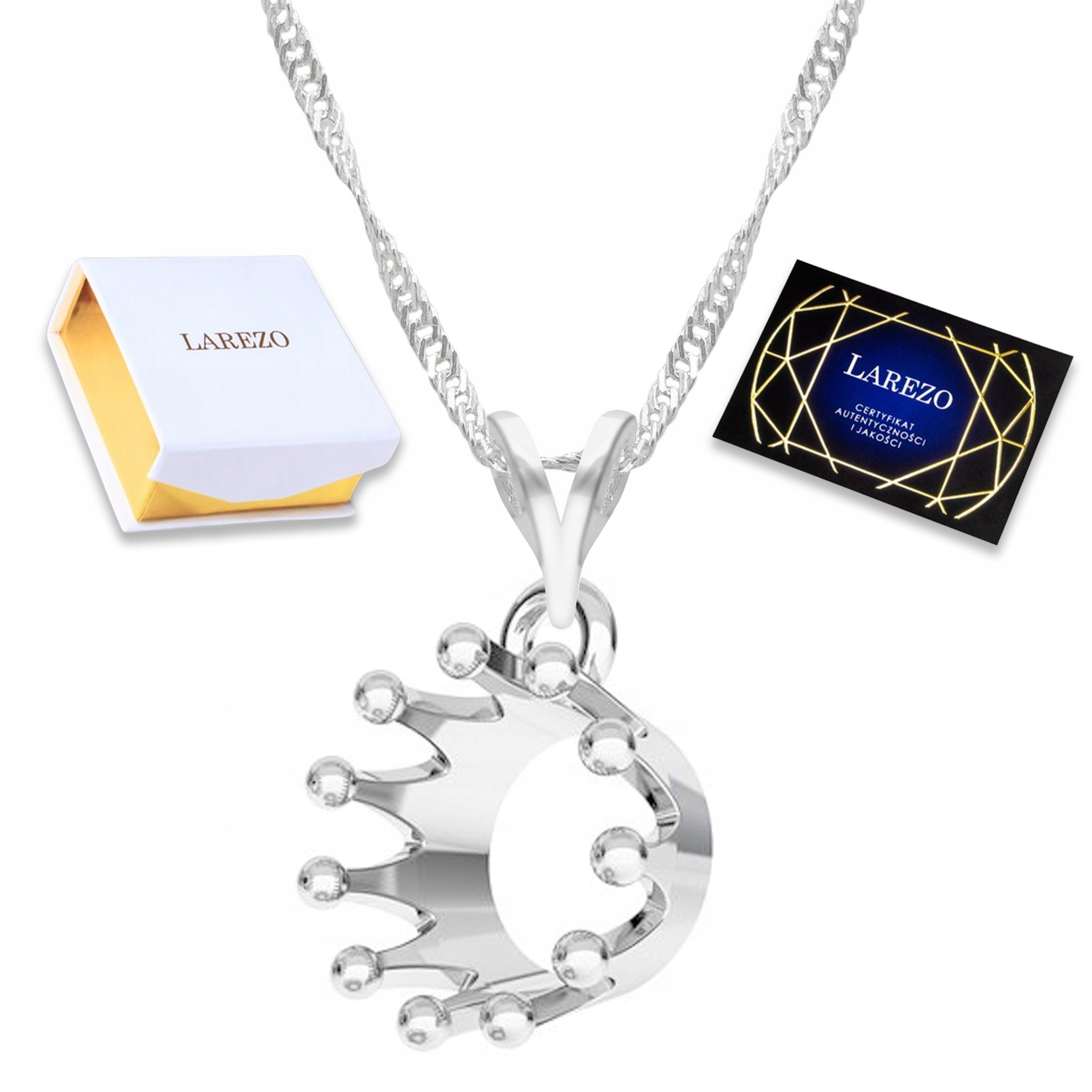 Stříbrný náhrdelník Koruna Král Vládce Korunka Stříbro 925