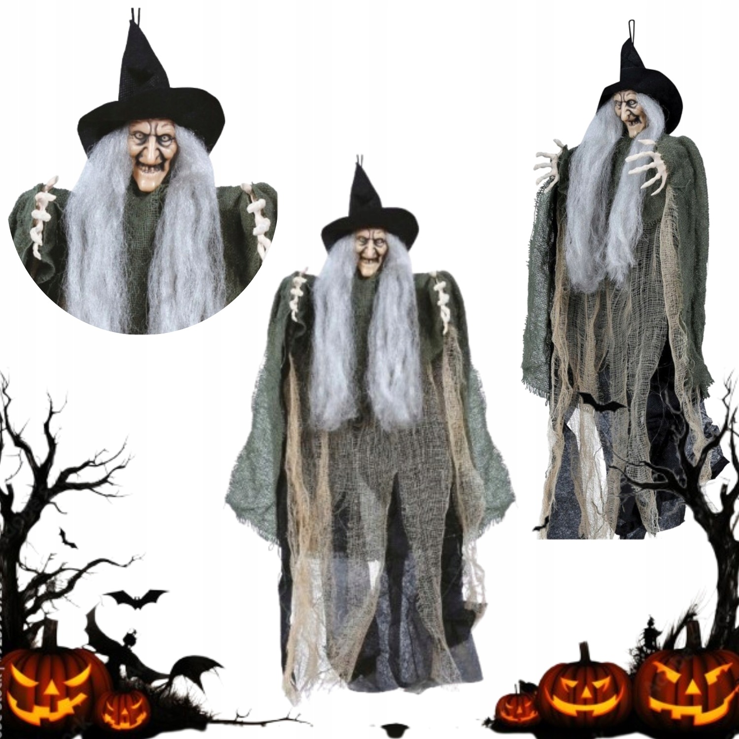 Hallowen Wisząca Czarownica Wiedźma Upiorna Dekoracja Domu (2 Sztuki)