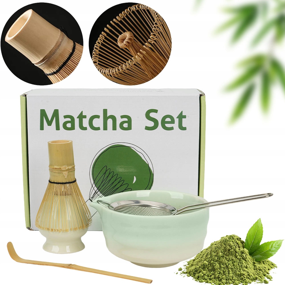 Sada Na Čaj Matcha 5V1 Keramická Šálek Metlička Čajová Lžička Matcha