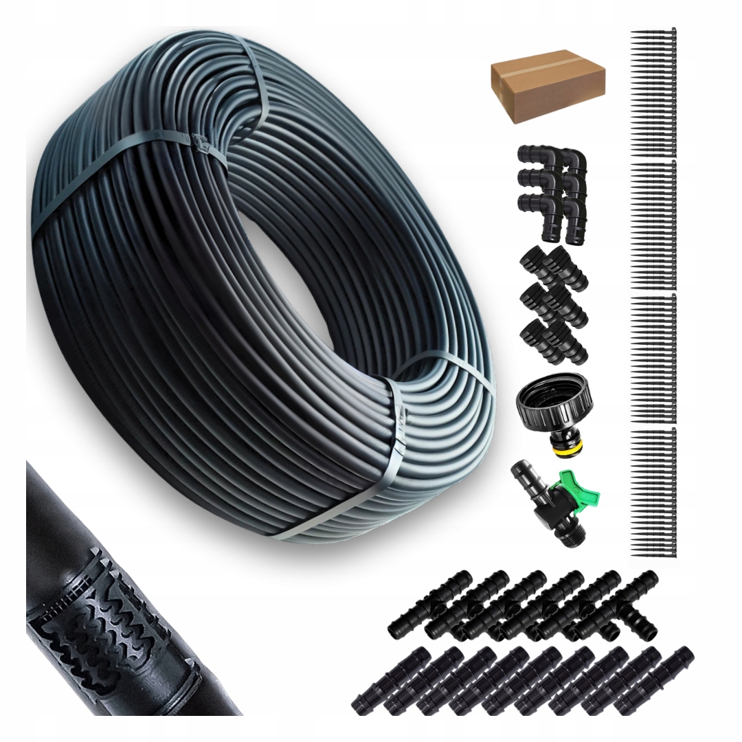 Linia Kroplująca z kompensacją Nawadnianie Kropelkowe 100m +192 El.wąż