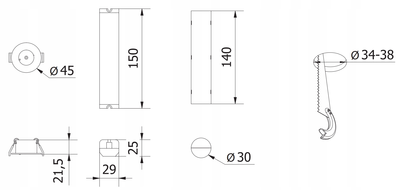 Oprawa awaryjna OMAHA-3 LED, 3h jednozadaniowa GTV Żywotność 40000 h