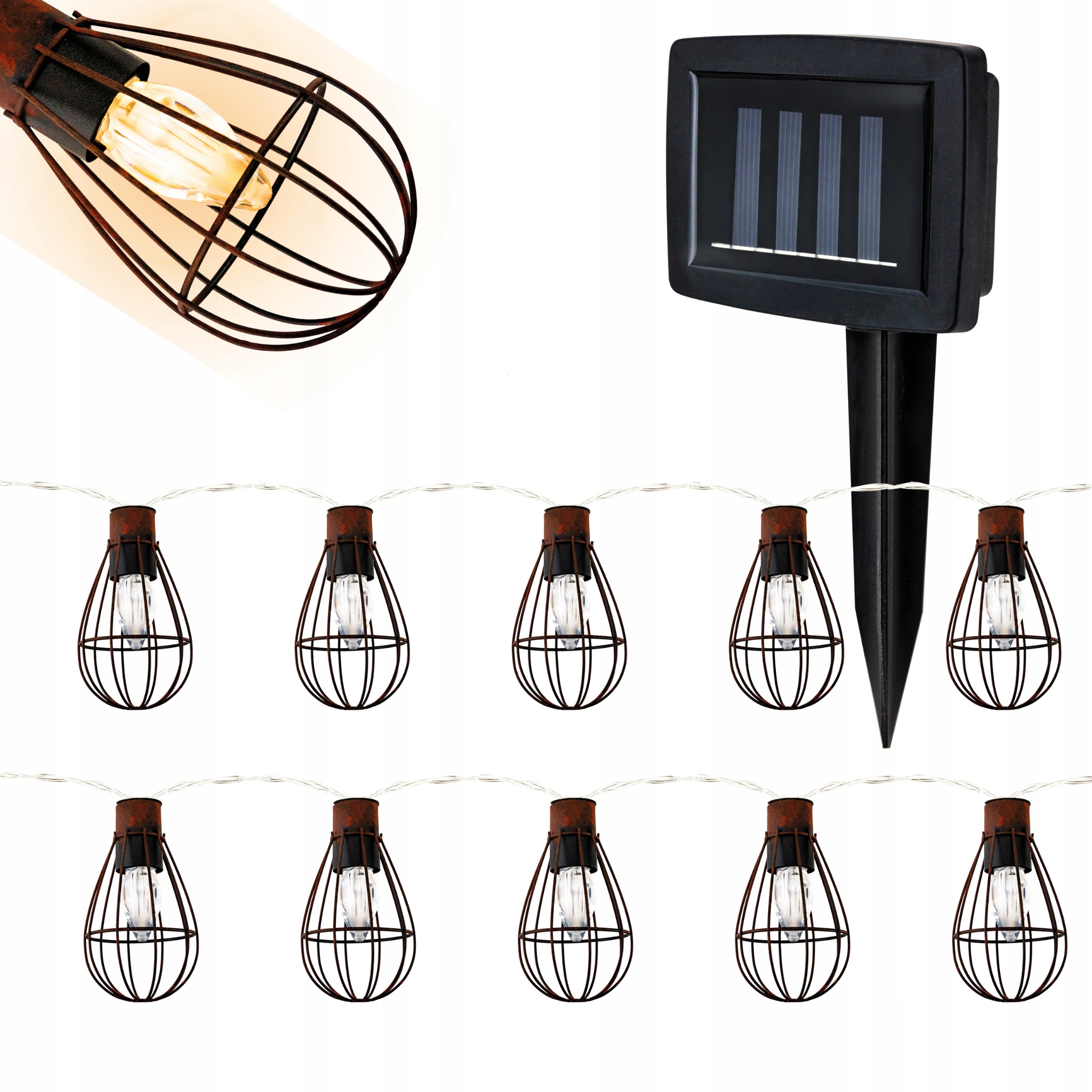

Girlanda Solarna Ogrodowa 10x Żarówek Kulek Led