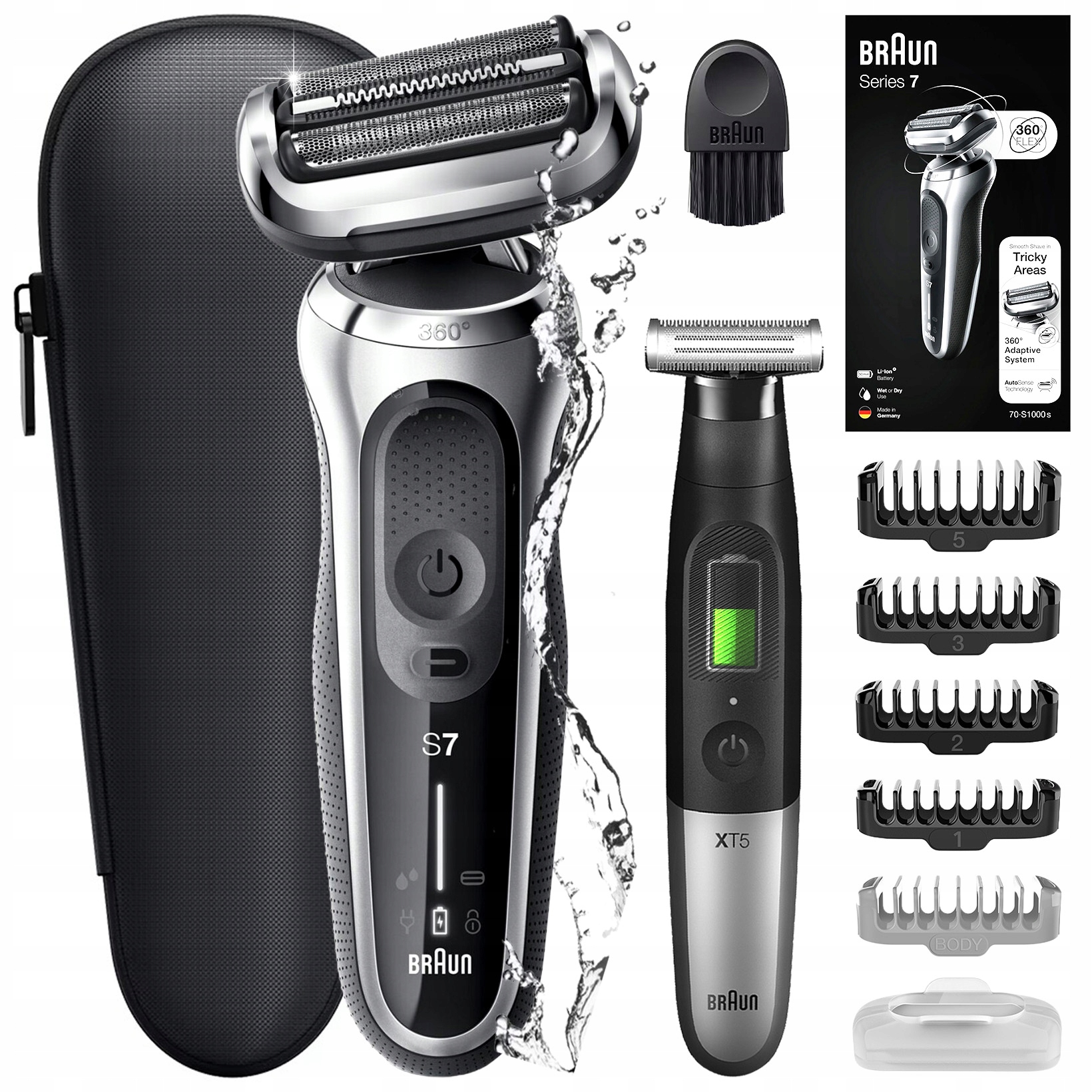 Golarka Męska Braun Series 7 70-S1000s 360° Flex Autosense Led Trymer XT5