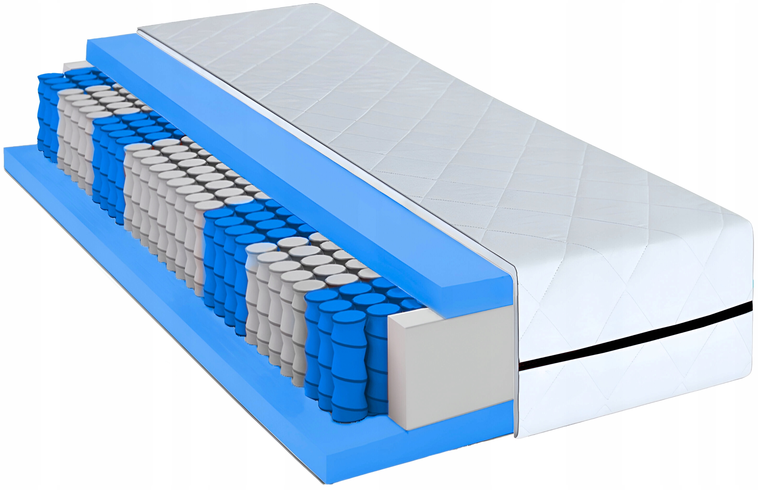 Matrace 160x200 taštičková Středně Tvrdá oboustranná 7 zón Blanco