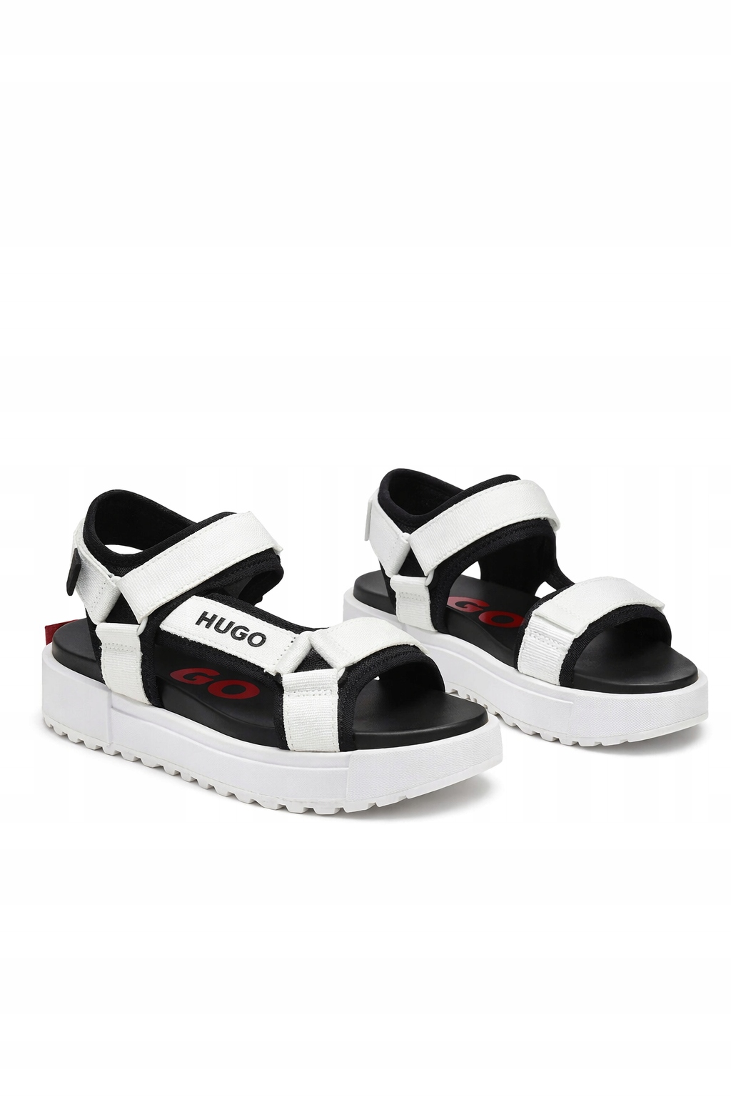 Hugo Pánské Bílé Sandály S Černými Detaily A Logem Na Suchý Zip 40 I1B