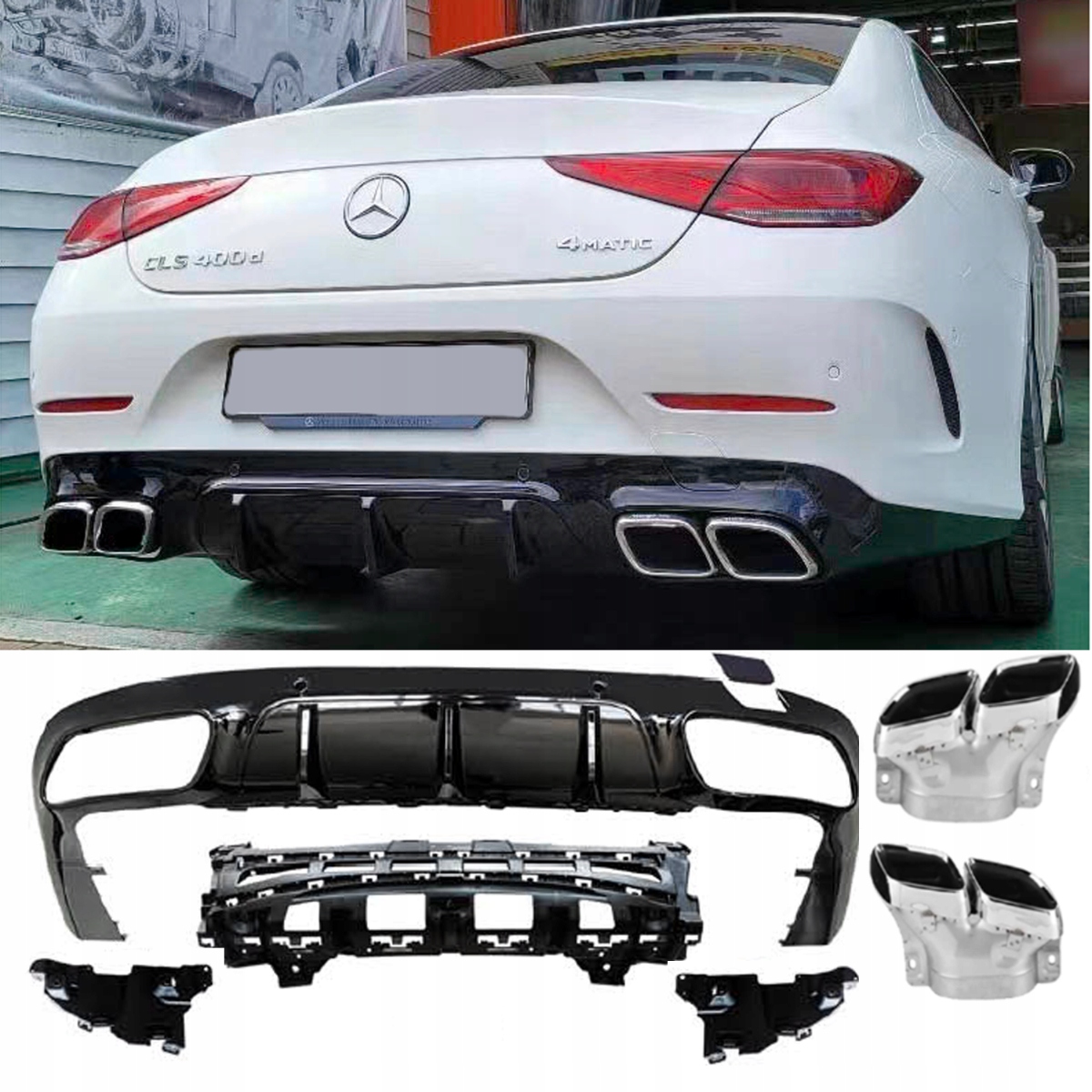 Difuzér Nárazníku Koncovky Výfuku Mercedes Cls 63 Amg C257 W257 Nové