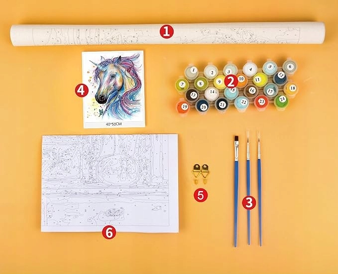 TISHIRON Malowanie po numerach jednorożec 21x13.5 cm Kod producenta X001T7LNCP