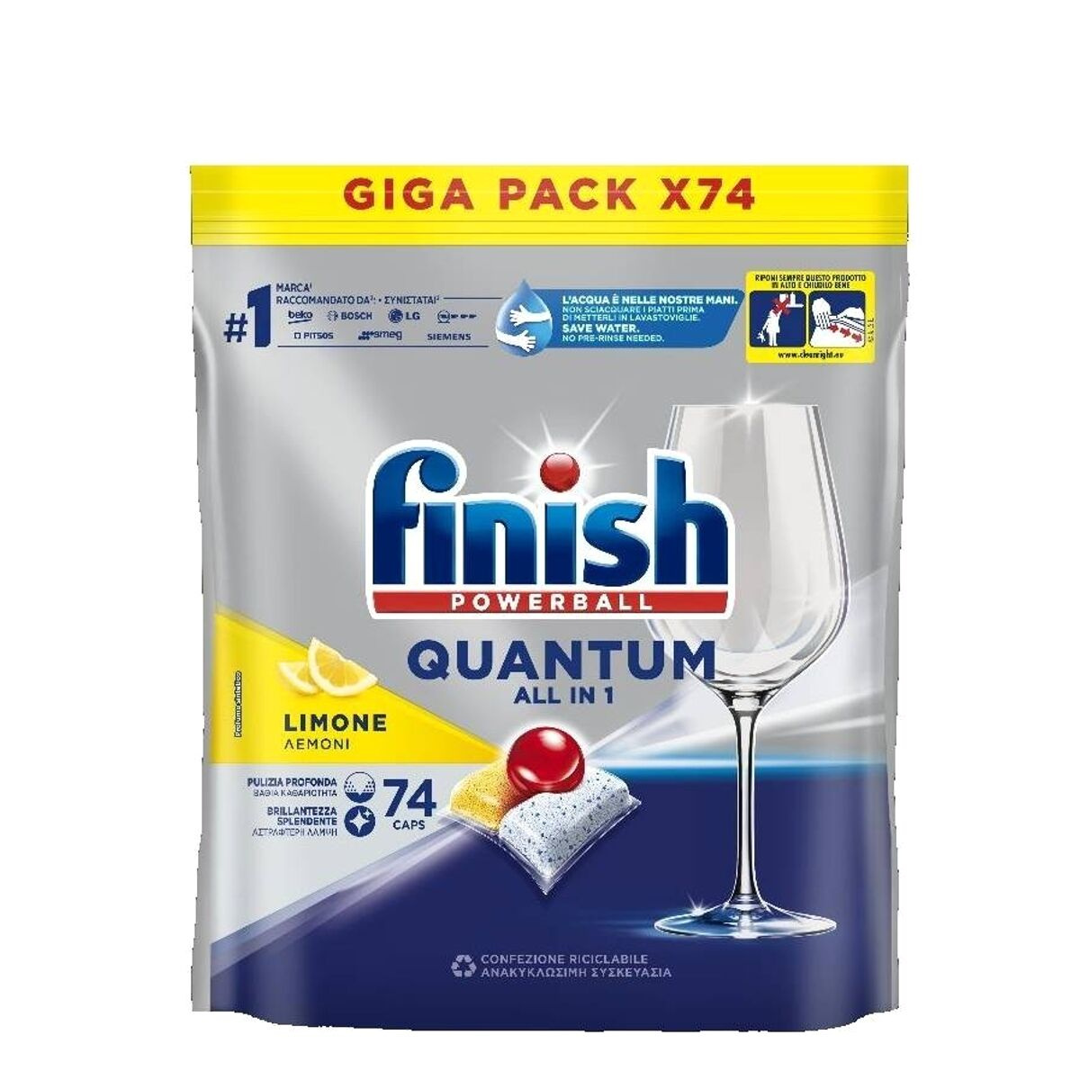 Levně Finish Powerball Quantum kapsle do myčky nádobí Citron 74 ks