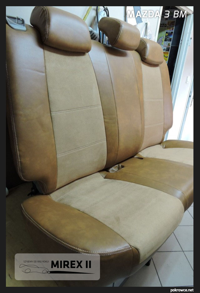 Pokrowce ze skóry i alkantary Mazda 3 BM BN Stan opakowania oryginalne