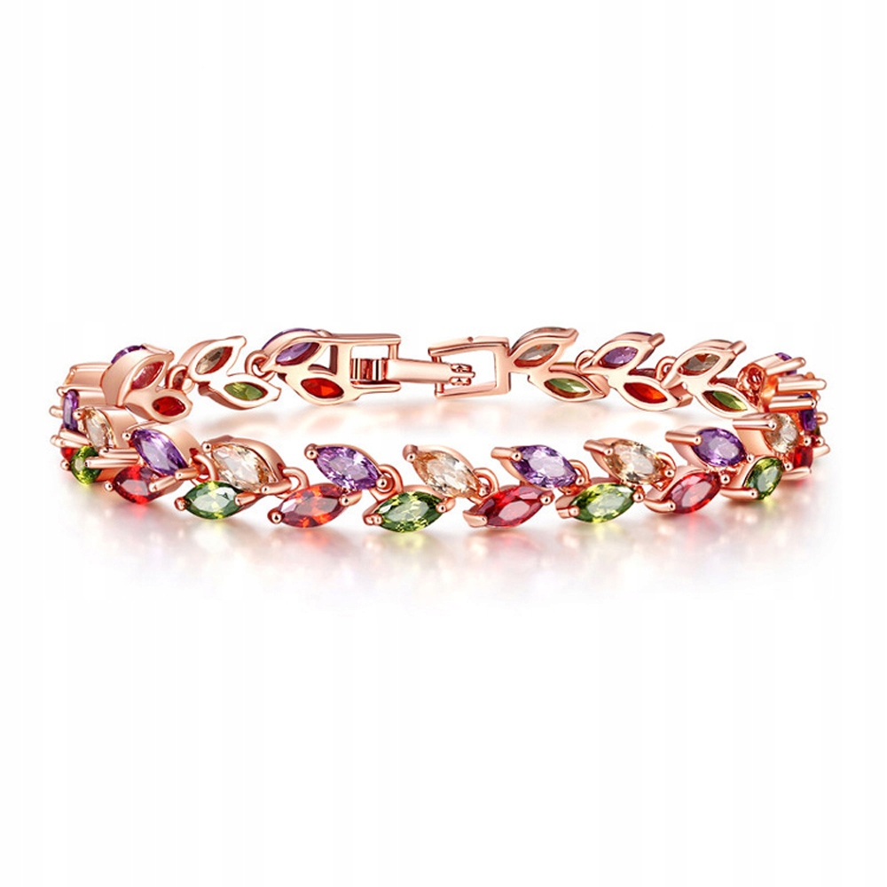 

Czarująca, złota bransoletka Swarovski Multicolor