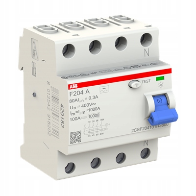 Abb F204 A-80/0.3 Proudový spínač 4P A type 300 mA