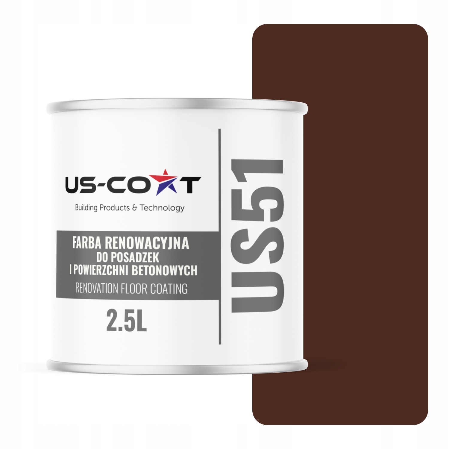 Farba Na Renováciu Betónových Podláh Garáž Farba Hnedá RAL8016 Satén 2,5 L