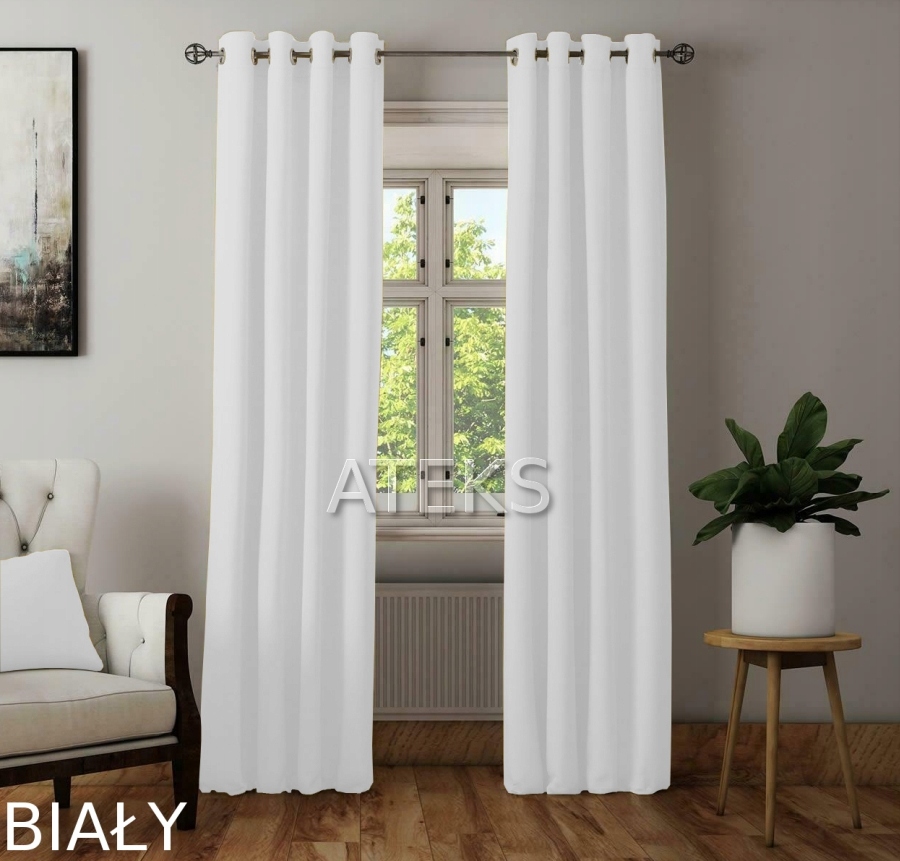 ZASŁONY MATOWE ZASŁONA PRZELOTKI 145x250 biały Wzór gładki
