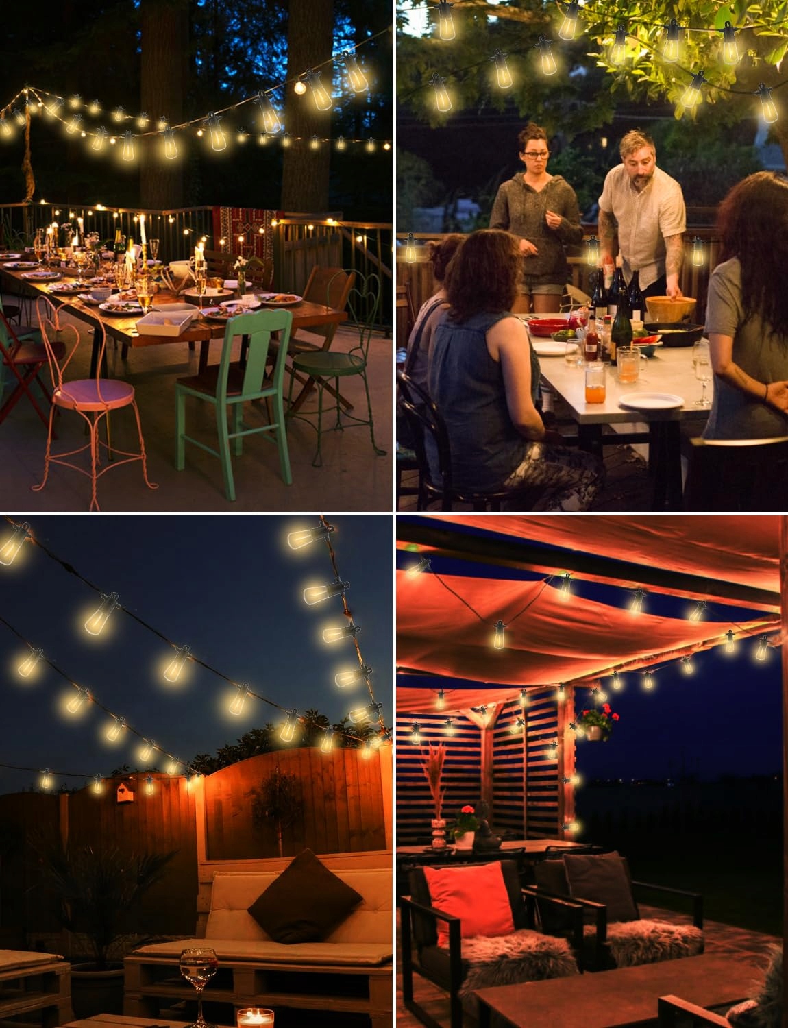 LONIUTO Lampki LED Zewnętrzne 30M Ciepły Biały IP65 Ogród Party — miniatura 6