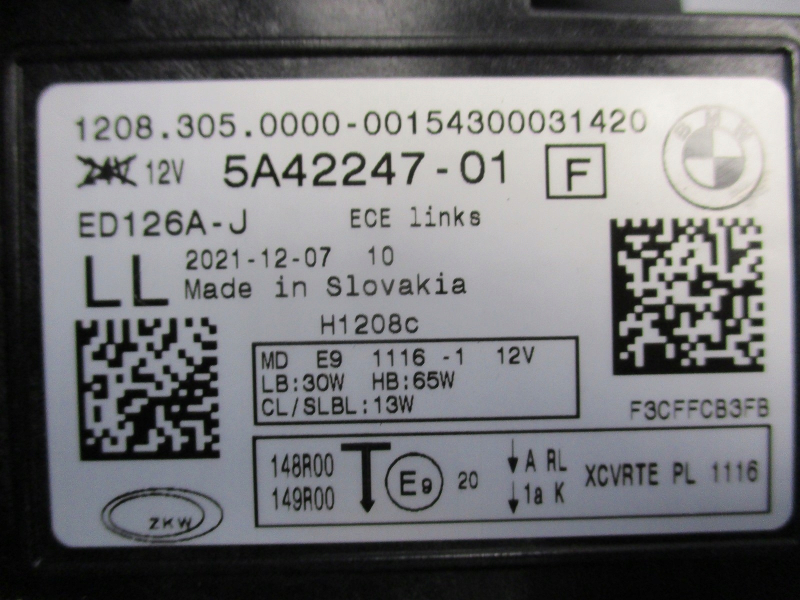 LAMPA FULL LED BMW 4 U06 LEWA 5A42247 Numer katalogowy części 5A42247