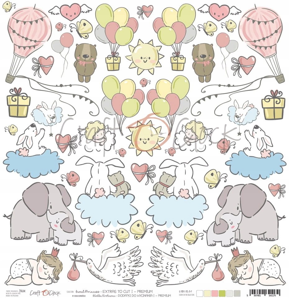 Arkusz 30x30 z elementami Sweet Princess I