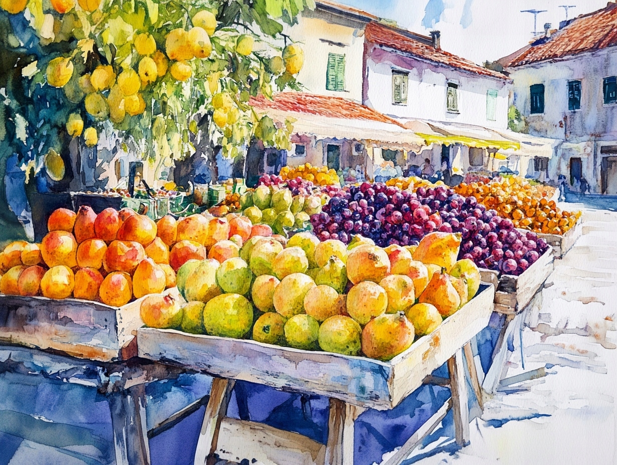 Obraz Na Plátně Canvas Město Náměstí Trh Ovoce Zelenina Obchod Nakupování 100x75