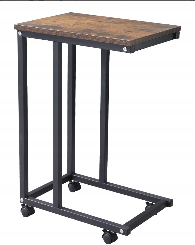 Boční stolek na kolečkách, konzolový, hnědý, 60x35x50 cm