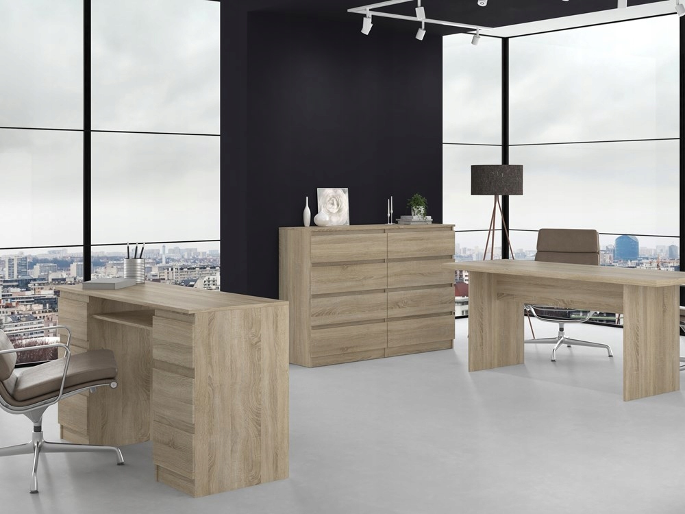 KOMODA NOWOCZESNA 140 cm POJEMNA SZAFKA REGAŁ SZUFLADY MEBLE DĄB SONOMA Waga produktu z opakowaniem jednostkowym 65 kg