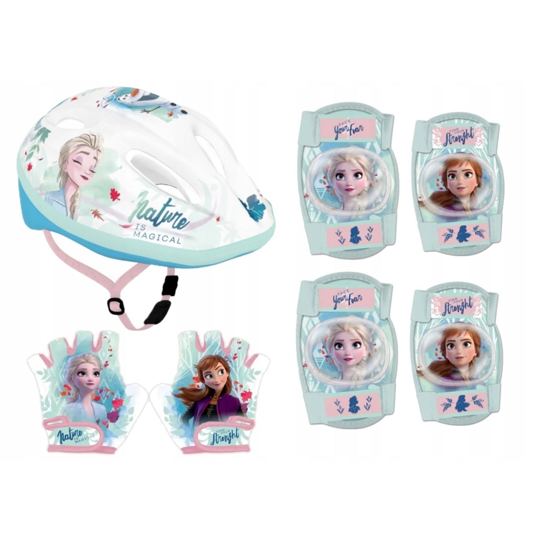 Zestaw Kraina Lodu Frozen Kask Ochraniacze Na Łokcie Kolana Rękawiczki
