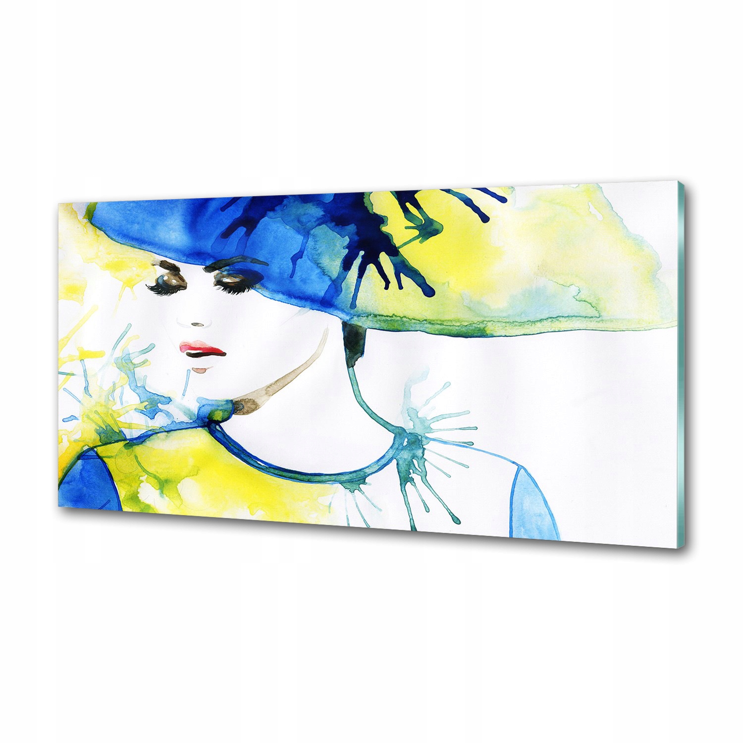 Panel lacobel Žena v klobúku 100 x 50 cm Lepidlo