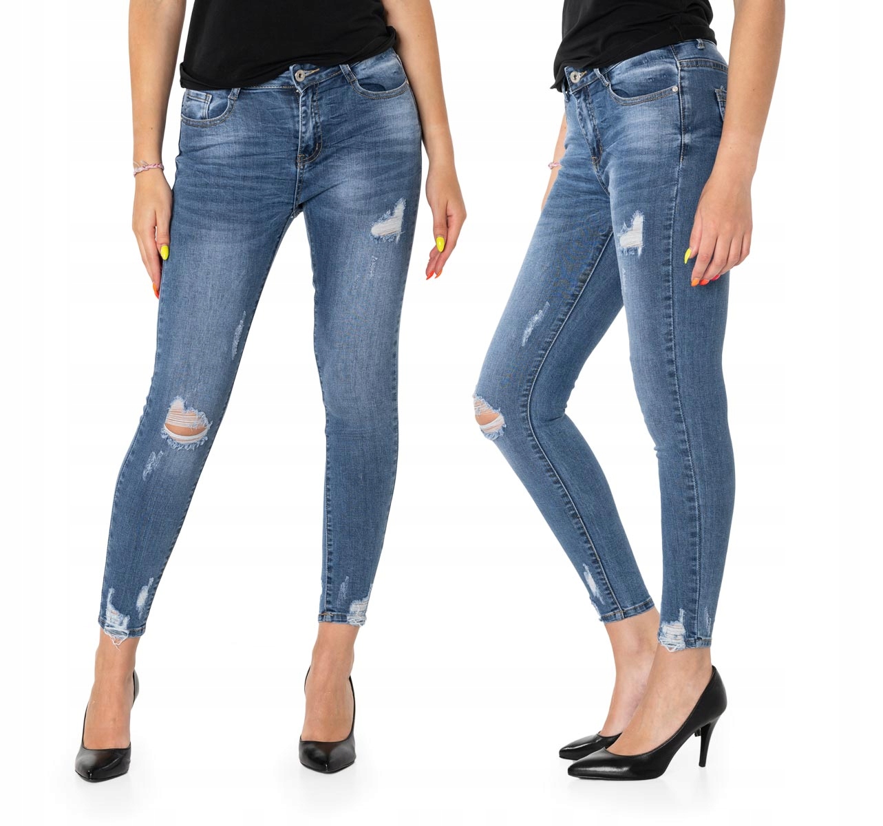 

Spodnie Damskie Jeansy Rurki z Dziurami S5586 r 29