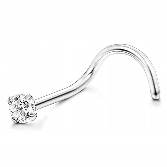 KOLCZYK DO NOSA SREBRNY NOSTRIL TYTANOWY 0,8/6/1,5