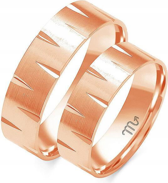 Zlatý prsten na svatba pro pár 585, 17 18 19, lesklý, elegantní vzor