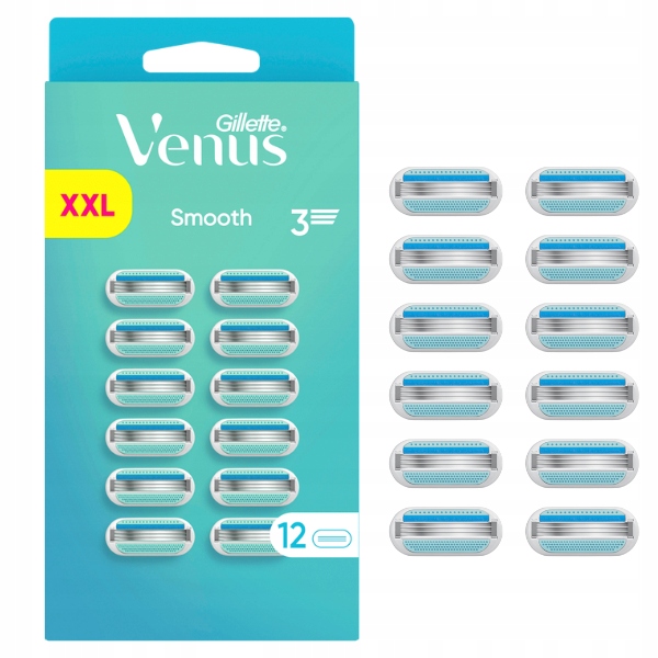 Gillette vyměnitelné náplně do strojku Venus Smooth 3 12 ks