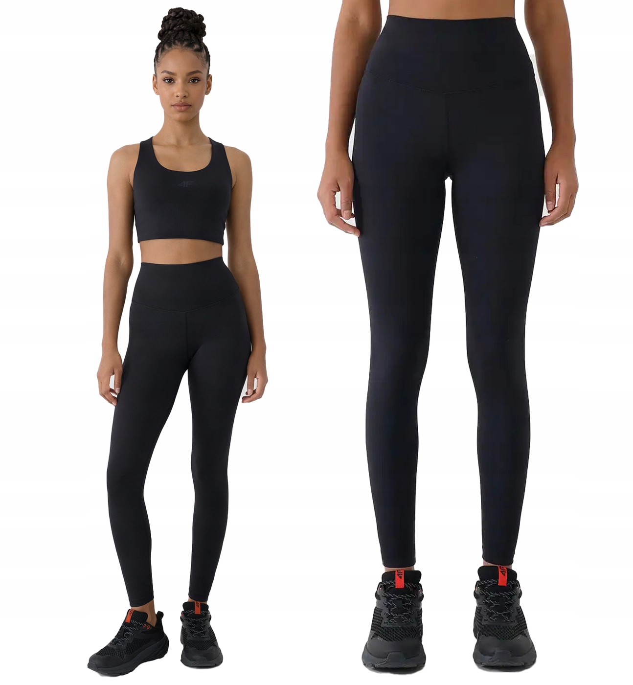 Legginsy damskie 4F getry szybkoschnące z wysokim stanem F418 czarne XL