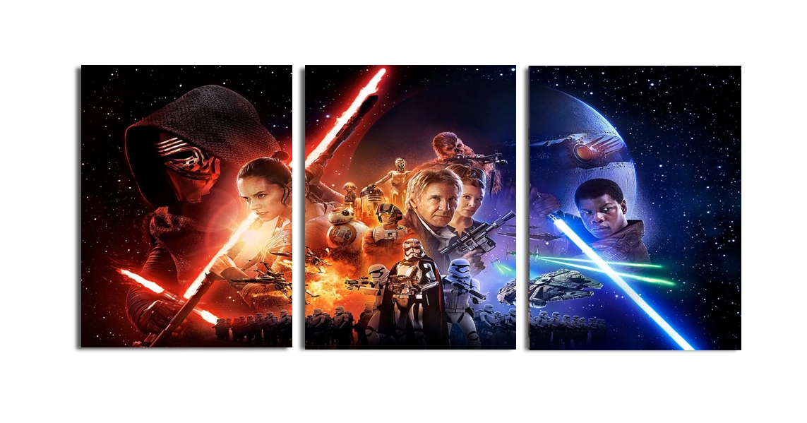 Obraz Star Wars hrdinové Lord Luke Han Solo triptych 70x150 cm