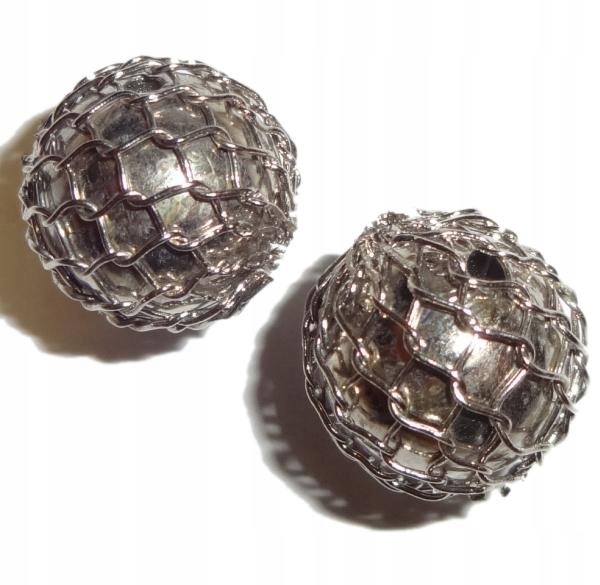 Plecione Srebrne Kulki Shamballa 11mm 10szt