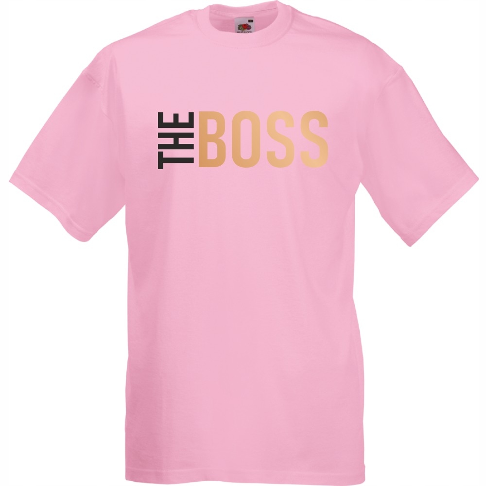 

Koszulka koszulki the boss dla par XXL różowa