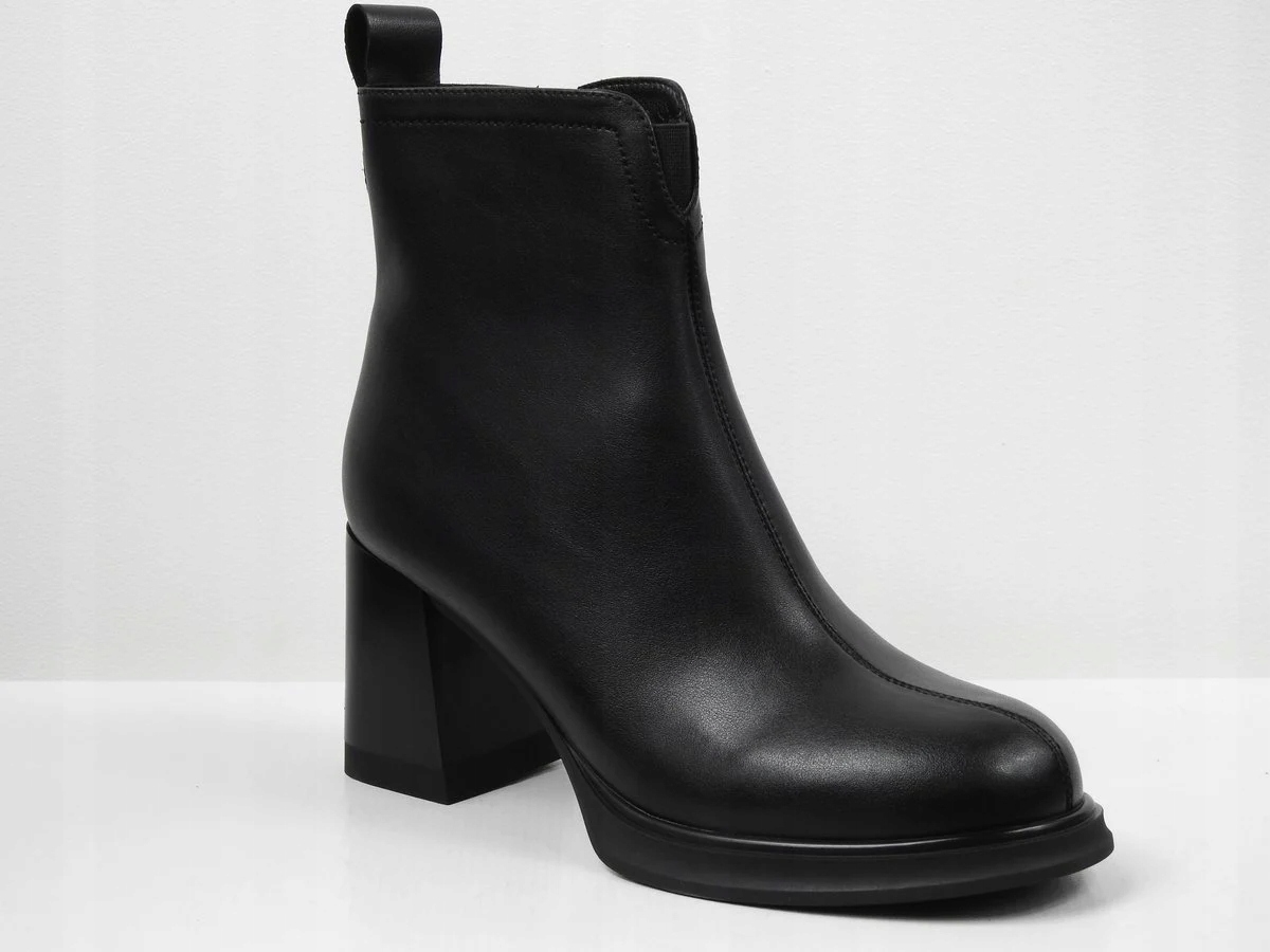 Dámské Kotníkové Boty Cambell 25-60304BK vel. 37, černé kožené, na blokovém podpatku