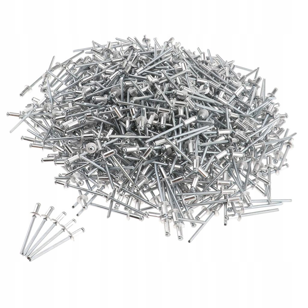 1000 NITÓW Z ŁBEM KOPUŁKOWYM OTWARTE Aluminium 4mm 4,0x10mm Marka Evial